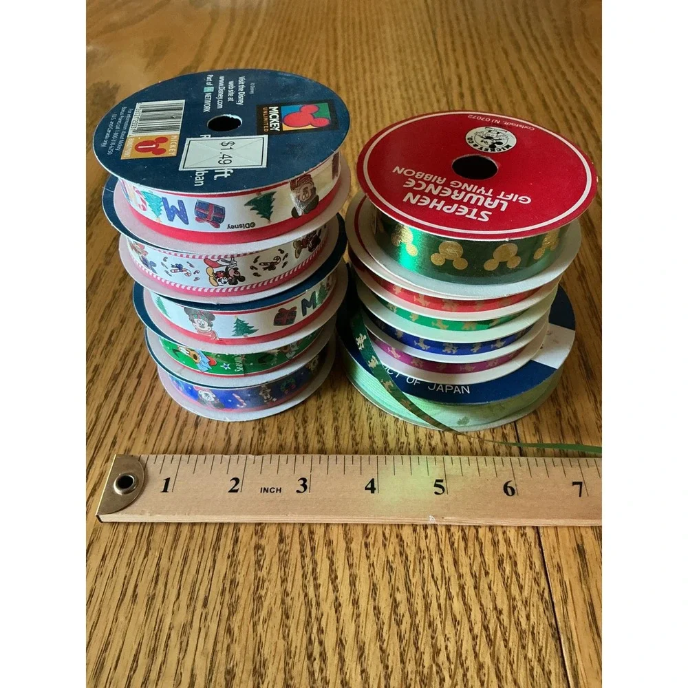 Vintage Disney Mickey Mouse Christmas Ribbon Lot StephenLawrence MickeyUnlimited